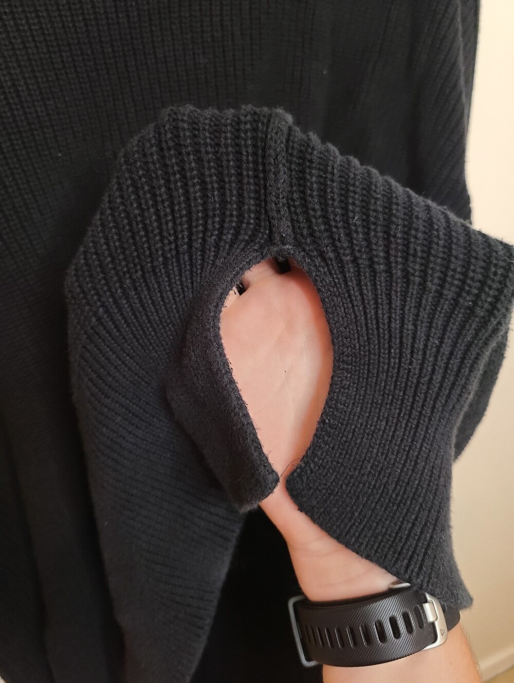 Aerie Cotton Oversized Black Cable Knit Sweater Size M - Picture 5 of 9